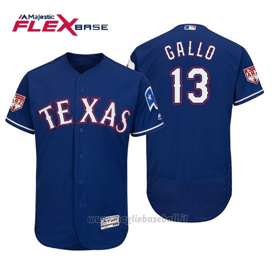 Maglia Baseball Uomo Texas Rangers Joey Gallo Flex Base Entrenamiento De Primavera 2019 Blu